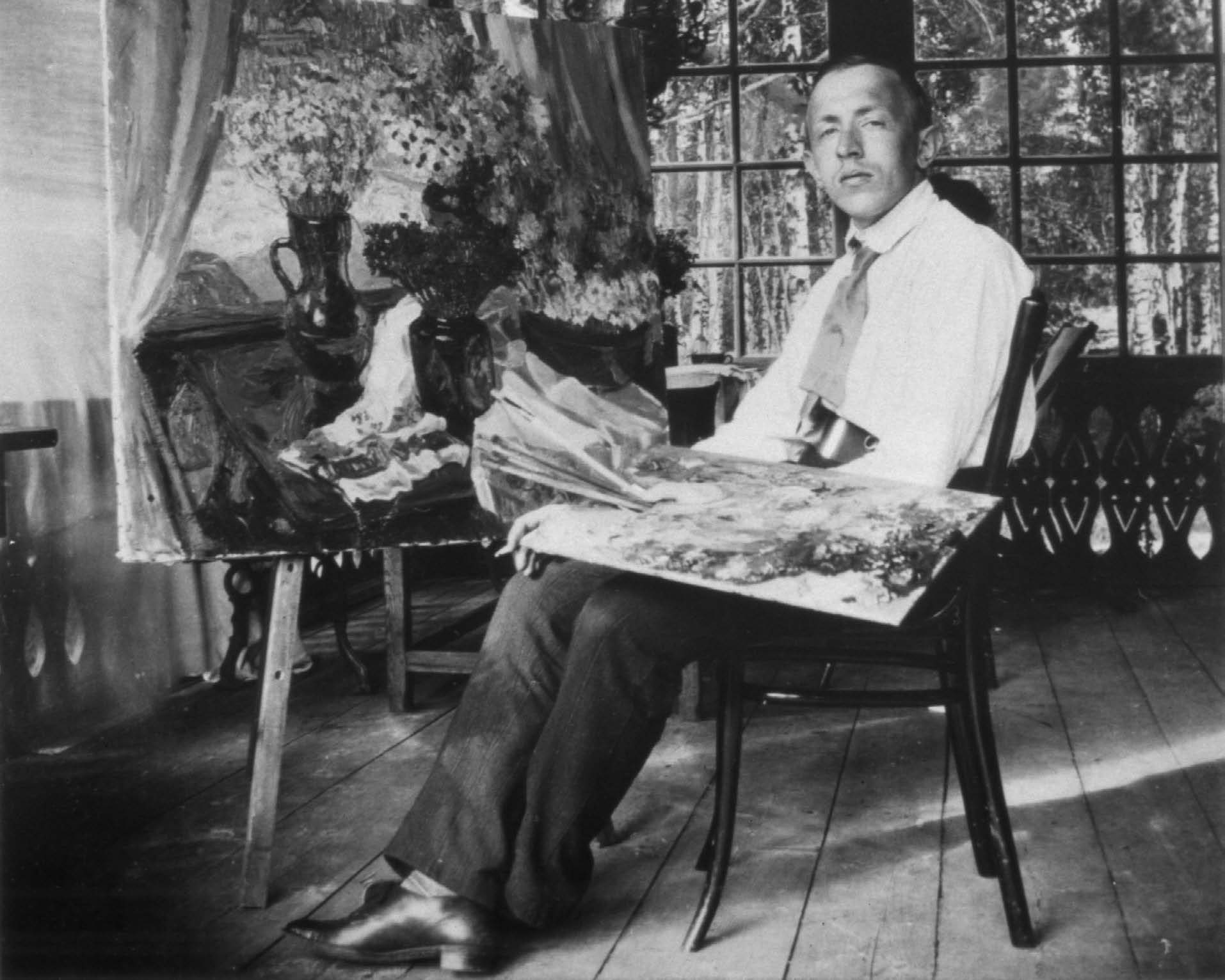 Georg Schlicht in einem Sommerhaus bei Moskau, 1912. Foto. Georg Schlicht-Stiftung, Eisenach