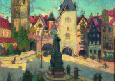 Eisenacher Karlsplatz, Öl auf Leinwand, 1920er Jahre