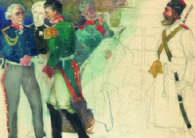 Entwurf II zu Konvention zu Tauroggen 1812, Aquarell, 1950er Jahre