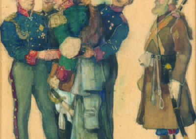 Entwurf I zu Konvention zu Tauroggen 1812, Aquarell, 1950er Jahre